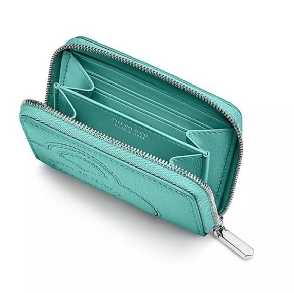 Tiffany & Co. Blue Leather Zip Wallet  New With Tags - Picture 3 of 5
